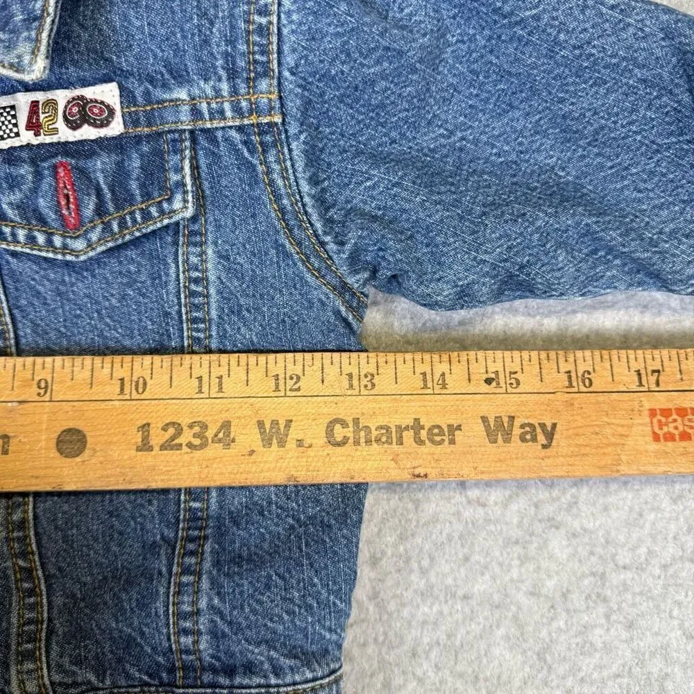Vintage Gymboree 2000 Baby 12-18 Months Blue Trucker Style Jacket Coat